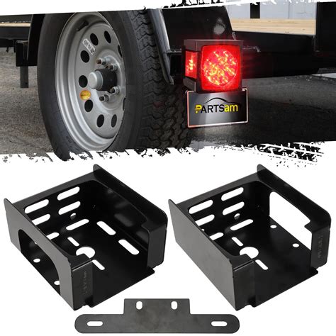 trailer metal tail light guard bracket steel square|Amazon.com: Partsam 1 Set Square Black Trailer Tail Light .